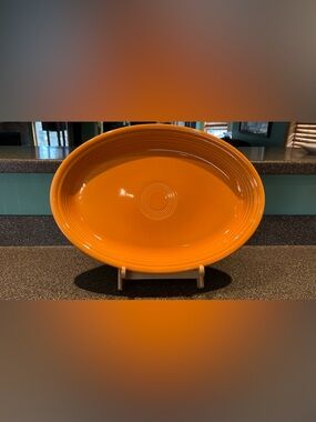 NTW Tangerine 19 1/4 The Fiesta Extra Large Oval Serving Platter Homer Laughlin.